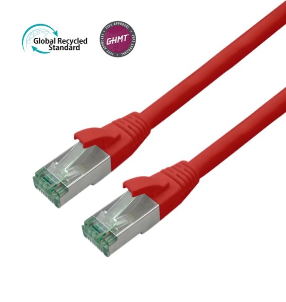 Bayko Patchkabel S/FTP Cat 7 GHMT, GRS-zertifiziert, rot 0,5m