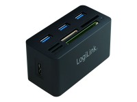LogiLink USB 3.0 Hub with All-in-One Card Reader - Hub - 3 x SuperSpeed USB 3.0 - Desktop