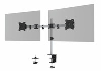 DURABLE SELECT - Befestigungskit (Gelenkarm, Klammer, Spalte, Schraubmontage) - für 2 LCD-Displays - Kunststoff, Aluminium, Stahl - Silber - Bildschirmgröße: 33-68.6 cm (13"-27") - Tischmontage
