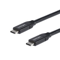 StarTech USB-C auf USB-C Kabel mit 5A Power Delivery - St/St - 50cm - USB 2.0 - USB-IF zertifiziert - USB Typ C Kabel - USB-Kabel - USB-C (M) zu USB-C (M) - Thunderbolt 3 / USB 2.0 - 5 A - 50 cm - Schwarz