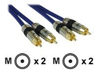 InLine Premium - Audiokabel - RCA männlich zu RCA männlich - 25 m - doppelt abgeschirmtes Koaxialkabel - Blau
