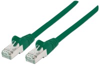 Intellinet Network Patch Cable, Cat6A, 15m, Green, Copper, S/FTP, LSOH / LSZH, PVC, RJ45, Gold Plated Contacts, Snagless, Booted, Polybag - Patch-Kabel (DTE) - RJ-45 (M) bis RJ-45 (M) - 15 m - SFTP, PiMF - CAT 6a - IEEE 802.3af - halogenfrei, geformt, ohne Haken - grün
