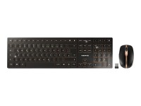 CHERRY DW 9100 SLIM - Tastatur-und-Maus-Set - kabellos - 2.4 GHz, Bluetooth 4.2 - QWERTZ - Deutsch - schwarz/bronze
