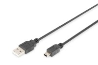 DIGITUS - USB-Kabel - USB (M) bis Mini-USB, Typ B (M) - USB 2.0 - 1.8 m - geformt - Schwarz