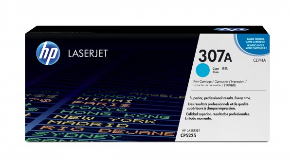 HP 307A - Cyan - Original - LaserJet - Tonerpatrone (CE741A) - für Color LaserJet Professional CP5225, CP5225dn, CP5225n