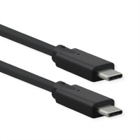 Roline - USB-Kabel - USB-C (M) umkehrbar zu USB-C (M) umkehrbar - USB 3.2 Gen 2 - 20 V - 5 A - 1 m - mattschwarz