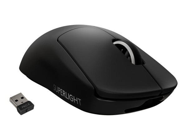 Logitech PRO X SUPERLIGHT Wireless Gaming Mouse - Maus - optisch - 5 Tasten - kabellos - 2.4 GHz - Logitech LIGHTSPEED-Receiver - Schwarz