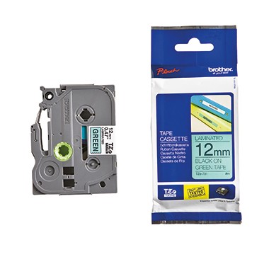 Brother TZe-731 - Schwarz auf Grün - Rolle (1,2 cm x 8 m) 1 Kassette(n) laminiertes Band - für Brother PT-D210, D600, H110, P750; P-Touch PT-1005, D450, H110; P-Touch Cube Pro PT-P910