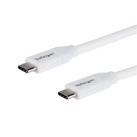 StarTech USB-C auf USB-C Kabel mit 5A Power Delivery - St/St - 2m - USB 2.0 - USB-IF zertifiziert - USB Typ C Kabel - USB-Kabel - USB-C (M) zu USB-C (M) - Thunderbolt 3 / USB 2.0 - 5 A - 2 m - weiß