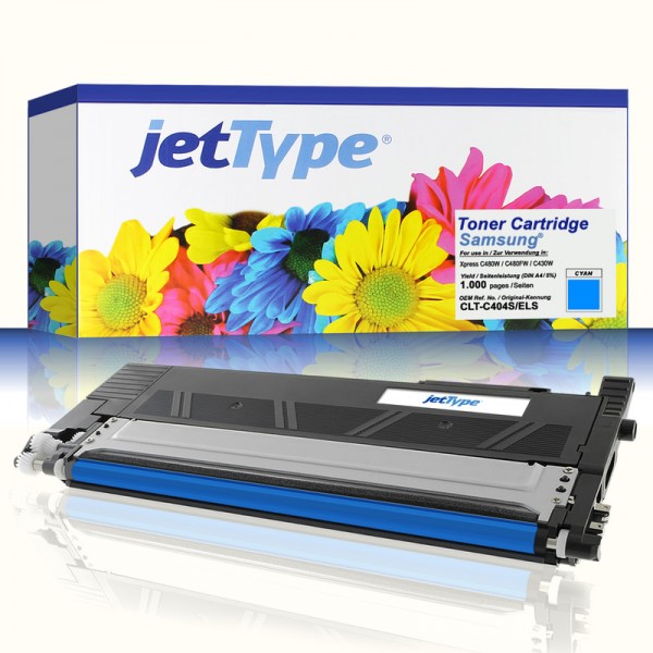 jetType Toner kompatibel zu Samsung CLT-C404S/ELS cyan 1.000 Seiten 1 Stück