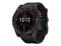 Garmin fenix 7X Solar - 51 mm - Slate Gray - Sportuhr mit Band - Silikon - schwarz - Handgelenkgröße: 127-210 mm - Anzeige 3.556 cm (1.4