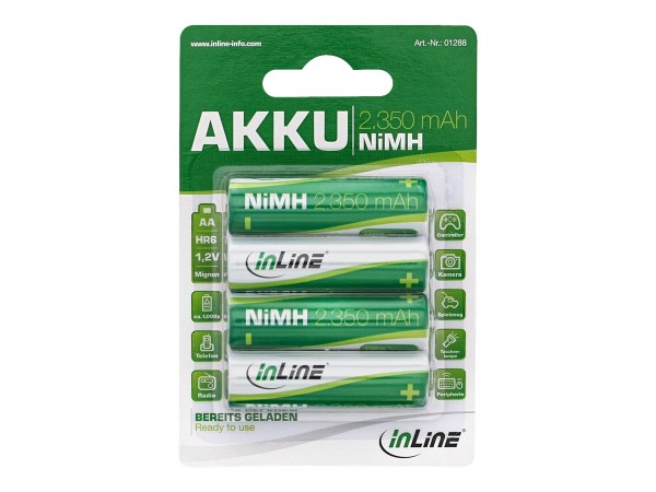 InLine - Batterie 4 x AA / HR6 - NiMH - (wiederaufladbar) - 2350 mAh