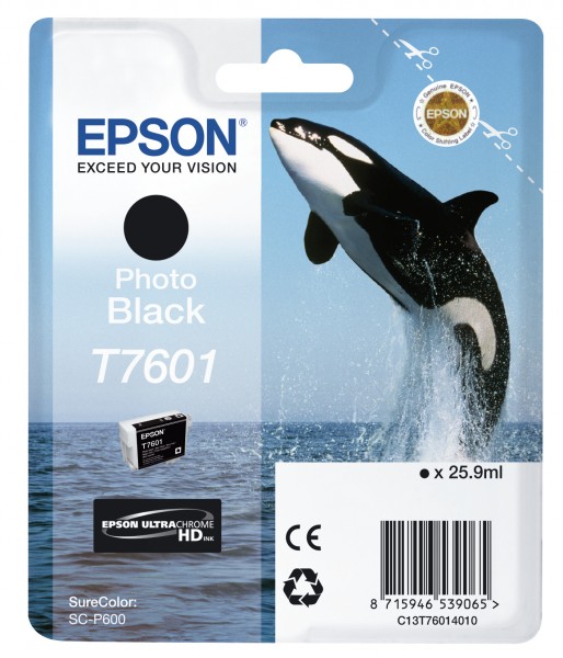 Epson T7601 - 26 ml - Photo schwarz - Original - Blisterverpackung - Tintenpatrone - für SureColor P600, SC-P600