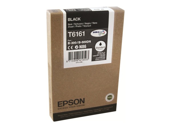 Epson T6161 - 76 ml - Schwarz - original - Tintenpatrone - für B 300, 310N, 500DN, 510DN