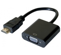 exertis Connect - Adapterkabel - HDMI männlich zu HD-15 (VGA) weiblich mit Gewinde - 13 cm - Schwarz - 1080p-Unterstützung, 60 Hz