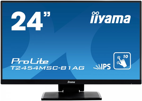 iiyama ProLite T2454MSC-B1AG - LED-Monitor - 60.5 cm (23.8") - Touchscreen - 1920 x 1080 Full HD (1080p) @ 60 Hz - IPS - 250 cd/m² - 1000:1 - 5 ms - HDMI, VGA - Lautsprecher - mattschwarz