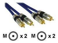 InLine Premium - Audiokabel - RCA männlich zu RCA männlich - 15 m - doppelt abgeschirmtes Koaxialkabel - Blau