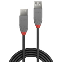 Lindy Anthra Line - USB-Kabel - USB (M) bis USB (M) - USB 2.0 - 5 m - rund - Schwarz