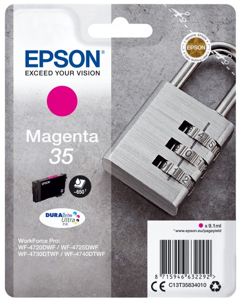 Epson 35 - 9.1 ml - Magenta - Original - Blisterverpackung - Tintenpatrone - für WorkForce Pro WF-4720, WF-4720DWF, WF-4725DWF, WF-4730, WF-4730DTWF, WF-4740, WF-4740DTWF