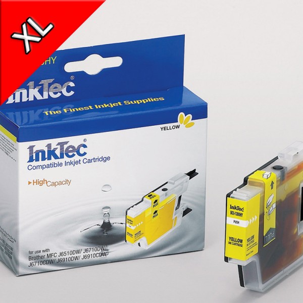 InkTec Tinte kompatibel zu Brother LC1280XLY gelb 18,5ml Große Füllmenge