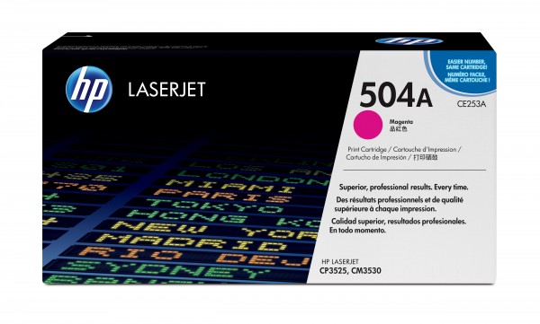 HP 504A - Magenta - Original - LaserJet - Tonerpatrone (CE253A) - für Color LaserJet CM3530 MFP, CM3530fs MFP, CP3525, CP3525dn, CP3525n, CP3525x