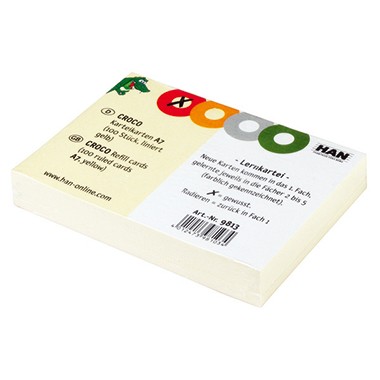 HAN Karteikarte 9812 für CROCO A8 DIN A8 liniert gelb 100 St./Pack.