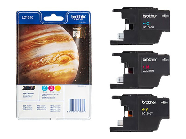 Brother LC1240 - 3er-Pack - Gelb, Cyan, Magenta - LC1240RBWBP