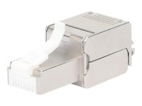 Intellinet Modular Plug Cat6a 10G Shielded Toolless RJ45 Modular Field Termination Plug, For Easy and Quick High-quality Cable Assembly in the Field, STP, for Solid & Stranded Wire, Gold-plated Contacts, Metal Housing - Netzwerkanschluss - RJ-45 (M) - STP - CAT 6a - IEEE 802.3bt