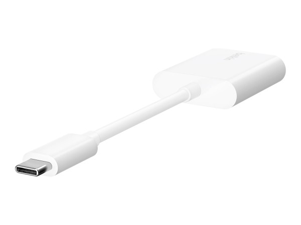 Belkin Connect Audio + Charge - USB-C auf USB-C Kopfhörer-/Ladeadapter - 24 pin USB-C männlich zu 24 pin USB-C weiblich - 14 m - weiß - USB Power Delivery (60W)