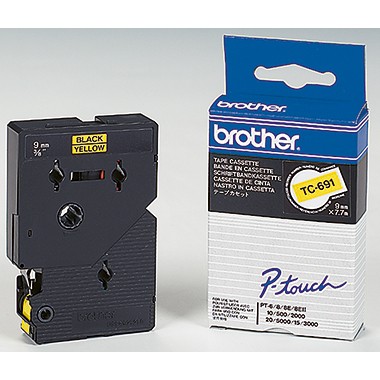 Brother - Schwarz, Gelb - Rolle (0,9 cm x 8 m) 1 Kassette(n) laminiertes Band - für P-Touch PT-2000, PT-3000, PT-500, PT-5000, PT-8E