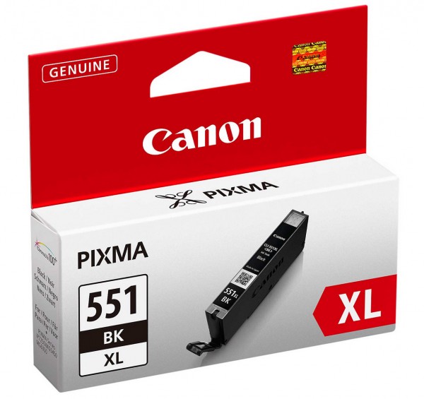 Canon CLI-551BK XL - Hohe Ergiebigkeit - Schwarz - Original - Tintenbehälter - für PIXMA iP8750, iX6850, MG5550, MG5650, MG5655, MG6450, MG6650, MG7150, MG7550, MX725, MX925