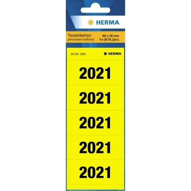 HERMA Ordneretikett 2021 1681 60x26mm gelb 100 St./Pack.