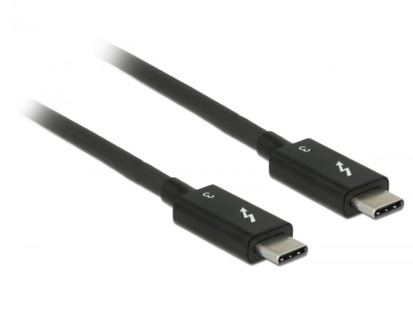 DeLOCK - Thunderbolt-Kabel - USB-C (M) bis USB-C (M) - USB 3.1 Gen 2 / Thunderbolt 3 / DisplayPort 1.2a - 20 V - 5 A - 50 cm - 4K Unterstützung - Schwarz