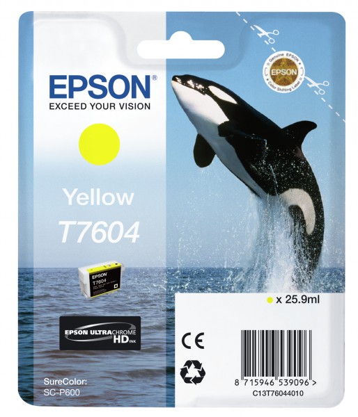 Epson T7604 - 26 ml - Gelb - Original - Blisterverpackung - Tintenpatrone - für SureColor P600, SC-P600