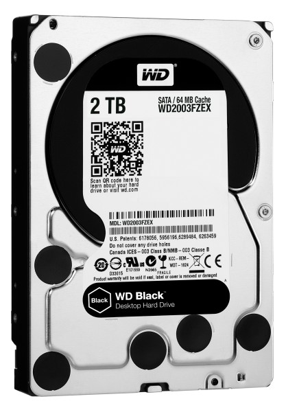 WD Black Performance Hard Drive WD2003FZEX - Festplatte - 2 TB - intern - 3.5" (8.9 cm) - SATA 6Gb/s - 7200 rpm - Puffer: 64 MB