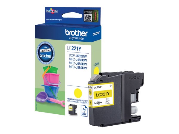 Brother LC221Y - Gelb - Original - Tintenpatrone - für Brother DCP-J562DW, MFC-J480DW, MFC-J680DW, MFC-J880DW