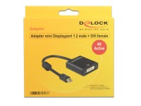 DeLOCK - Display-Adapter - Single Link - Mini DisplayPort (M) bis DVI-I (W) - DisplayPort 1.2 - 20 cm - Daumenschrauben, 4K Unterstützung - Schwarz
