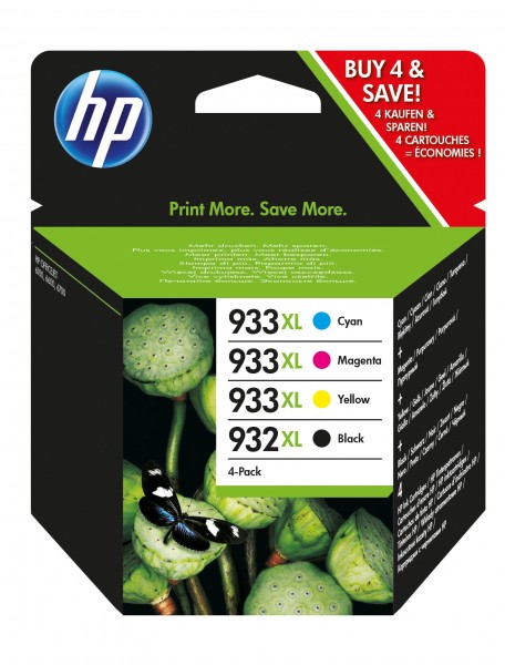 HP 932/933 Combo Pack - 4er-Pack - Schwarz, Gelb, Cyan, Magenta - original - Tintenpatrone - für Officejet 6100, 6600 H711a, 6700, 7110, 7510, 7610, 7612