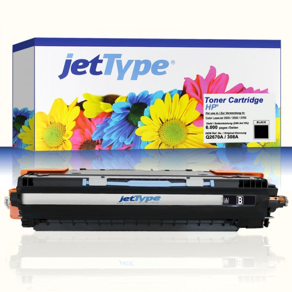 jetType Toner kompatibel zu HP Q2670A 308A schwarz 6.000 Seiten 1 Stück