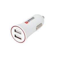 SKROSS Dual USB Car Charger - Auto-Netzteil - 3.4 A - 2 Ausgabeanschlussstellen (USB) - weiß