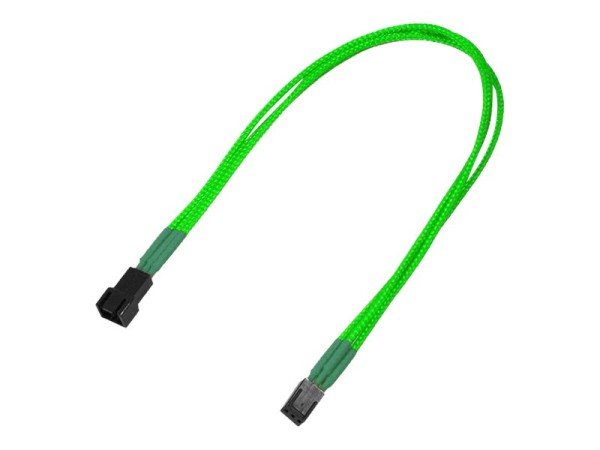 Nanoxia - Verlängerungskabel für Lüfterspannungsversorgung - 3 PIN Internal Power (W) bis 3 PIN Internal Power (M) - 30 cm - Neongrün
