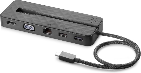 HP USB-C mini Dock - Dockingstation - USB-C - VGA, HDMI - GigE - für Chromebook Enterprise x360; Chromebook x360; ProBook 430 G7, 440 G7, 450 G7; ZBook 15 G6