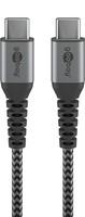 Wentronic Goobay USB-C auf Textilkabel mit Metallsteckern space grau/silber 1 m 1 - Digital/D