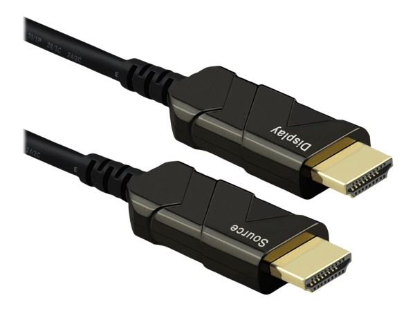 Roline - Highspeed - HDMI-Kabel mit Ethernet - HDMI männlich zu HDMI männlich - 30 m - Glasfaser - Schwarz - 8K Unterstützung