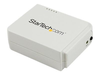 StarTech 1 Port USB WLAN 802.11 b/g/n Printserver mit 10/100 Mb/s Ethernet Anschluss - Wireless-N Druckerserver / Print Server - Druckserver - USB 2.0 - 10/100 Ethernet x 1 - weiß