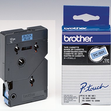 Brother - Schwarz, Blau - Rolle (1,2 cm x 7,7 m) 1 Stck. Druckerband - für P-Touch PT-15, PT-20, PT-2000, PT-3000, PT-500, PT-5000, PT-6, PT-8, PT-8E