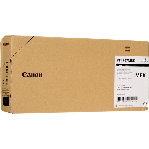 Canon PFI-707 MBK - 700 ml - mattschwarz - Original - Tintenbehälter - für imagePROGRAF iPF830, iPF830 MFP M40, iPF840, iPF840 MFP M40, iPF850, iPF850 MFP M40