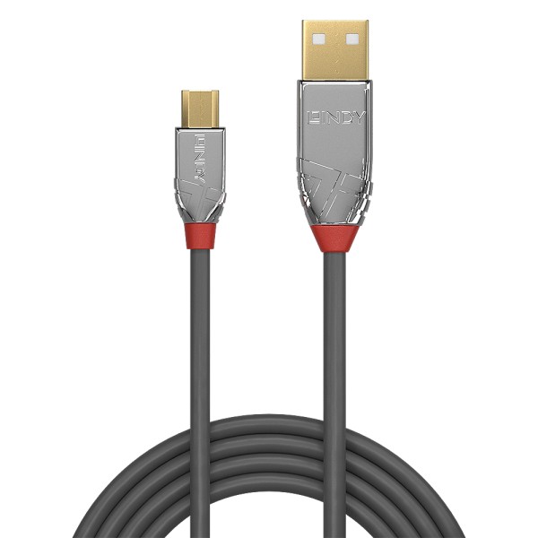 Lindy CROMO - USB-Kabel - USB Typ A (M) bis Micro-USB Typ B (M) - 3 m - Grau - 36653