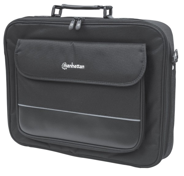 Manhattan Empire Laptop Bag 17.3", Clamshell design, Accessories Pocket, Shoulder Strap (removable), Notebook Case, Black, Three Year Warranty - Notebook-Tasche - 43.2 cm (17")