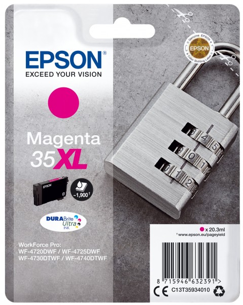 Epson 35XL - 20.3 ml - XL - Magenta - Original - Blisterverpackung - Tintenpatrone - für WorkForce Pro WF-4720, WF-4720DWF, WF-4725DWF, WF-4730, WF-4730DTWF, WF-4740, WF-4740DTWF